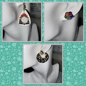 Vintage Cloisonné Enamel Earring Lot